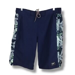 Speedo Mens Sunrise Navy Water Shorts Swim Trunks Size L